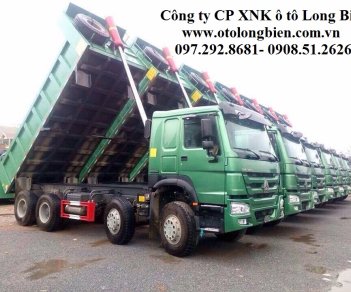 Xe tải Trên10tấn 2016 - Xe ben 4 chân Howo tải trọng 16-17 tấn thùng 14m3 tại Hà Nội 2015, 2016