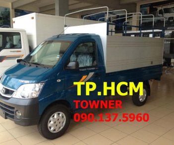 Thaco TOWNER 950A 2016 - TP. HCM bán Towner 950A mới màu, xanh làm, thùng mui bạt tôn đen