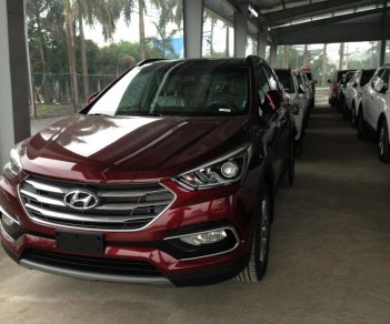 Hyundai Santa Fe 2.2 2018 - Bán Hyundai Santa Fe - Hyundai Santa Fe full xăng 2.2 sản xuất năm 2018, màu đỏ