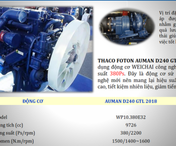 Thaco AUMAN D240 GTL 2017 - Bán xe Ben 3 chân Auman D240 GTL Vũng Tàu- trả góp lãi suất thấp- xe Ben 15 tấn 