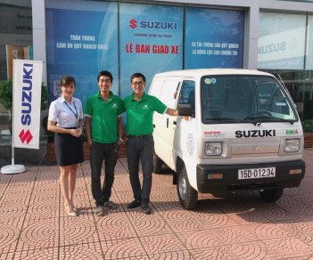 Suzuki 2018 - Bán Suzuki Super Carry Van 2018, màu trắng, giá 290tr, tặng 100% lệ phí trước bạ, 1 thùng bia Lh 0911.935.188