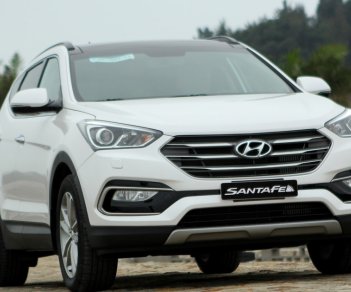 Hyundai Santa Fe 2018 - Hyundai BRVT- Giao xe ngay - 0933 740 639- Mr Trọng- Santafe full xăng năm 2018, màu trắng, cát, đen