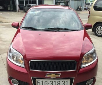 Chevrolet Aveo LT 1.4MT 2017 - Bán Chevrolet Aveo LT màu đỏ tươi, số sàn sản xuất 2017 biển Sài Gòn