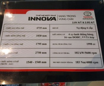 Toyota Innova 2.0V 2018 - Bán Toyota Innova 2.0V 2018 màu bạc - Hỗ trợ trả góp 90%, bảo hành chính hãng 3 năm/Hotline: 0898.16.8118