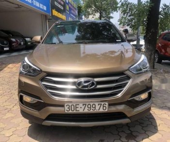 Hyundai Santa Fe   2.4AT 4WD    2018 - Bán Hyundai Santa Fe màu nâu, máy xăng, hai cầu bản đủ 2018