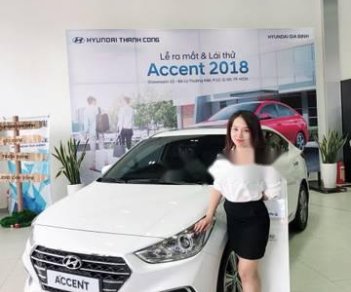 Hyundai Accent  MT  2018 - Cần bán Hyundai Accent MT 2018, màu trắng 