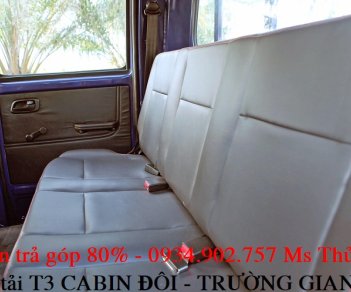 Xe tải 500kg - dưới 1 tấn 2018 - Giá xe tải T3 cabin đôi Trường - 660kg - bán xe tải trả góp chỉ với 50 triệu