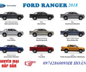 Ford Ranger 2.2 XLS AT 2018 - Bán xe Ford Ranger 2.2 XLS AT sản xuất 2018, nhập khẩu nguyên chiếc, đủ màu giao xe ngay, LH 0974286009