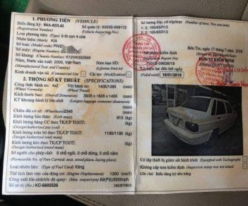 Kia Pride     2000 - Cần bán xe Kia Pride 2000, màu trắng chính chủ giá cạnh tranh