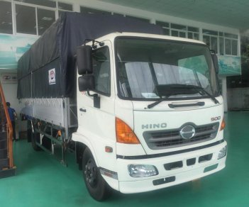 Hino 500 Series 2017 - Bán xe tải mui bạt Hino 6 tấn thùng dài 5,6m đời 2017, màu trắng giá mềm