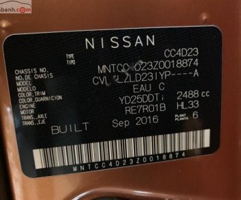 Nissan Navara VL 2016 - Cần bán gấp Nissan Navara VL 2016, nhập khẩu nguyên chiếc, giá tốt