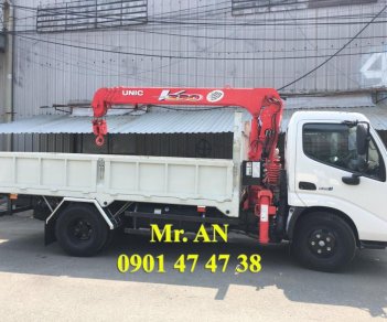 Hino 300 Series 2019 - LH: 0901 47 47 38 - Xe tải cẩu Hino 2 tấn, thùng 3.4m, cẩu Unic mới 100%