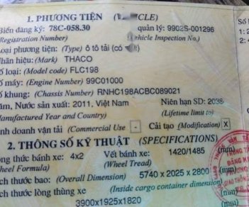 Thaco FORLAND   2011 - Bán xe Thaco FORLAND sản xuất 2011, giá cạnh tranh