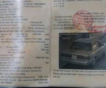 Toyota Camry   1987 - Cần bán gấp Toyota Camry sản xuất 1987, xe vẫn dùng bình thường