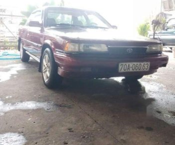 Toyota Camry   1990 - Cần bán Toyota Camry sản xuất 1990, màu đỏ, máy lạnh, tay lái trợ lực đầy đủ