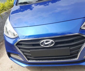 Hyundai Grand i10 1.2 AT 2019 - Bán Hyundai Grand i10 1.2 AT đời 2019, màu xanh lam, giá chỉ 415 triệu - Xe có sẵn giao ngay