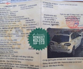 Renault Koleos 2014 - Cần bán xe Renault Koleos 2.5 AT sản xuất 2014, màu trắng, nhập khẩu