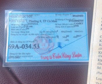 Toyota Camry   1988 - Bán Toyota Camry 1988, màu đỏ, nhập khẩu, 65tr