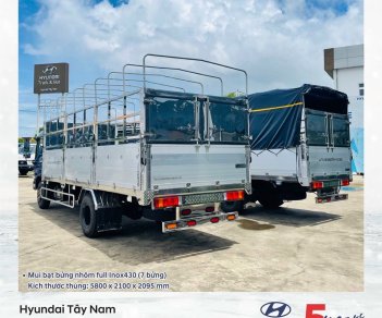 Hyundai Mighty 2022 - Thùng mui bạt full inox bừng nhôm(sẵn xe giao), tải trọng 6700kg -thùng dài 6300mm