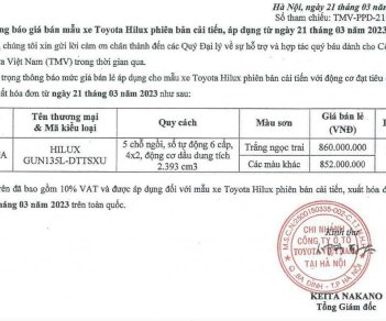 Toyota Hilux 2023 - Toyota Hilux 2023 số tự động tại Tp.HCM